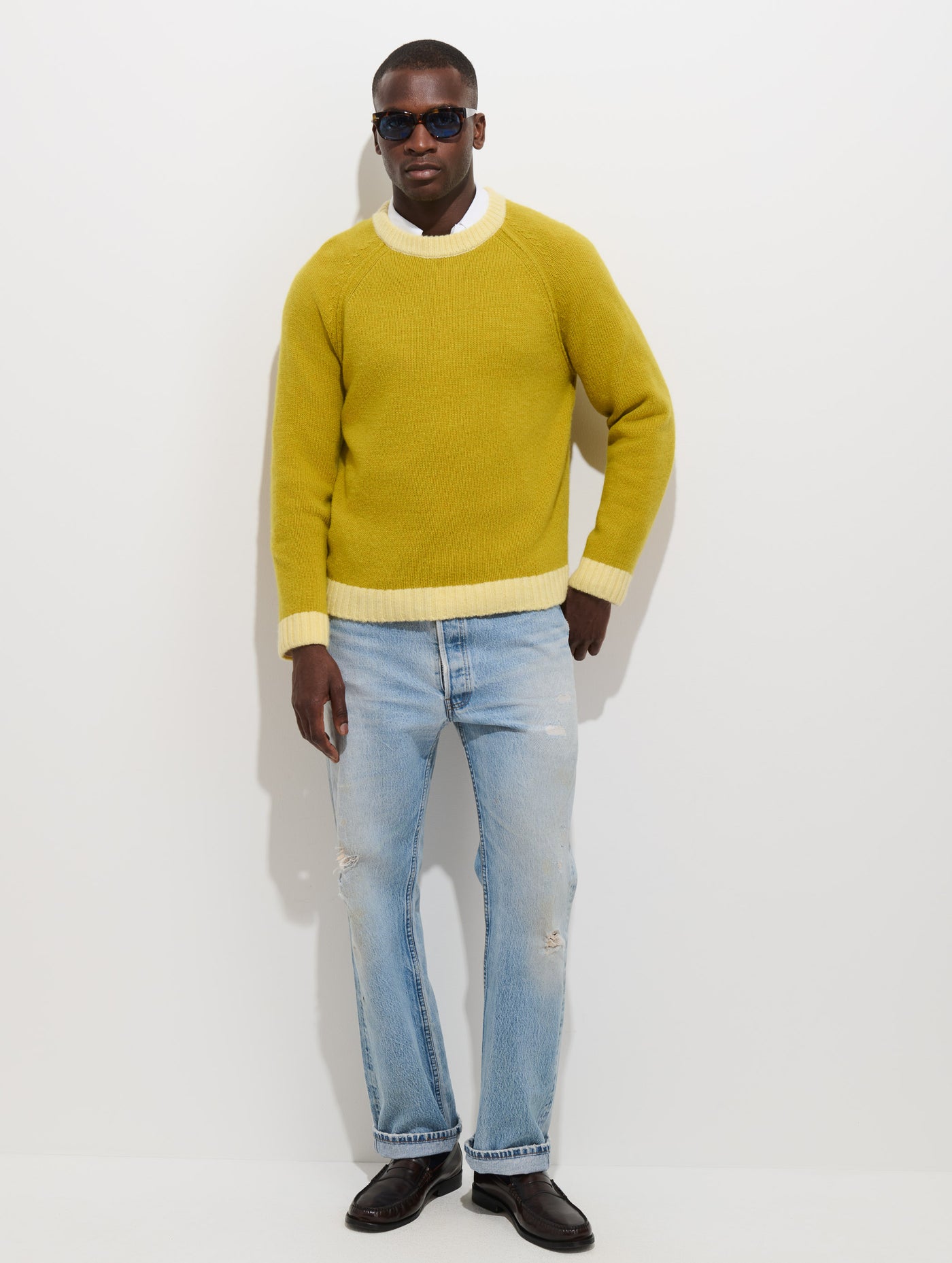 Hank Raglan Crewneck Sweater in Merino Wool
