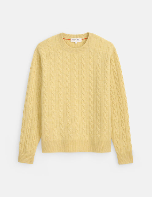 Redford Cable Sweater in Washed Cashmere