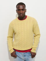 Redford Cable Sweater in Washed Cashmere
