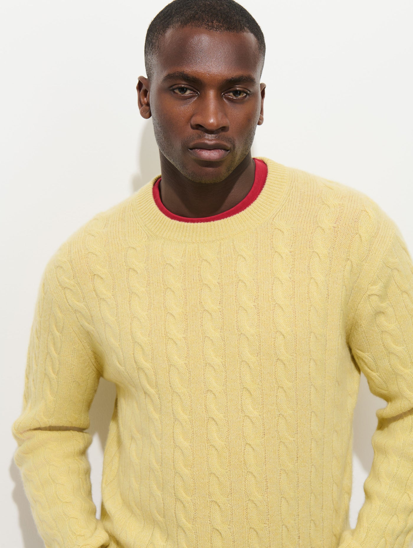Redford Cable Sweater in Washed Cashmere