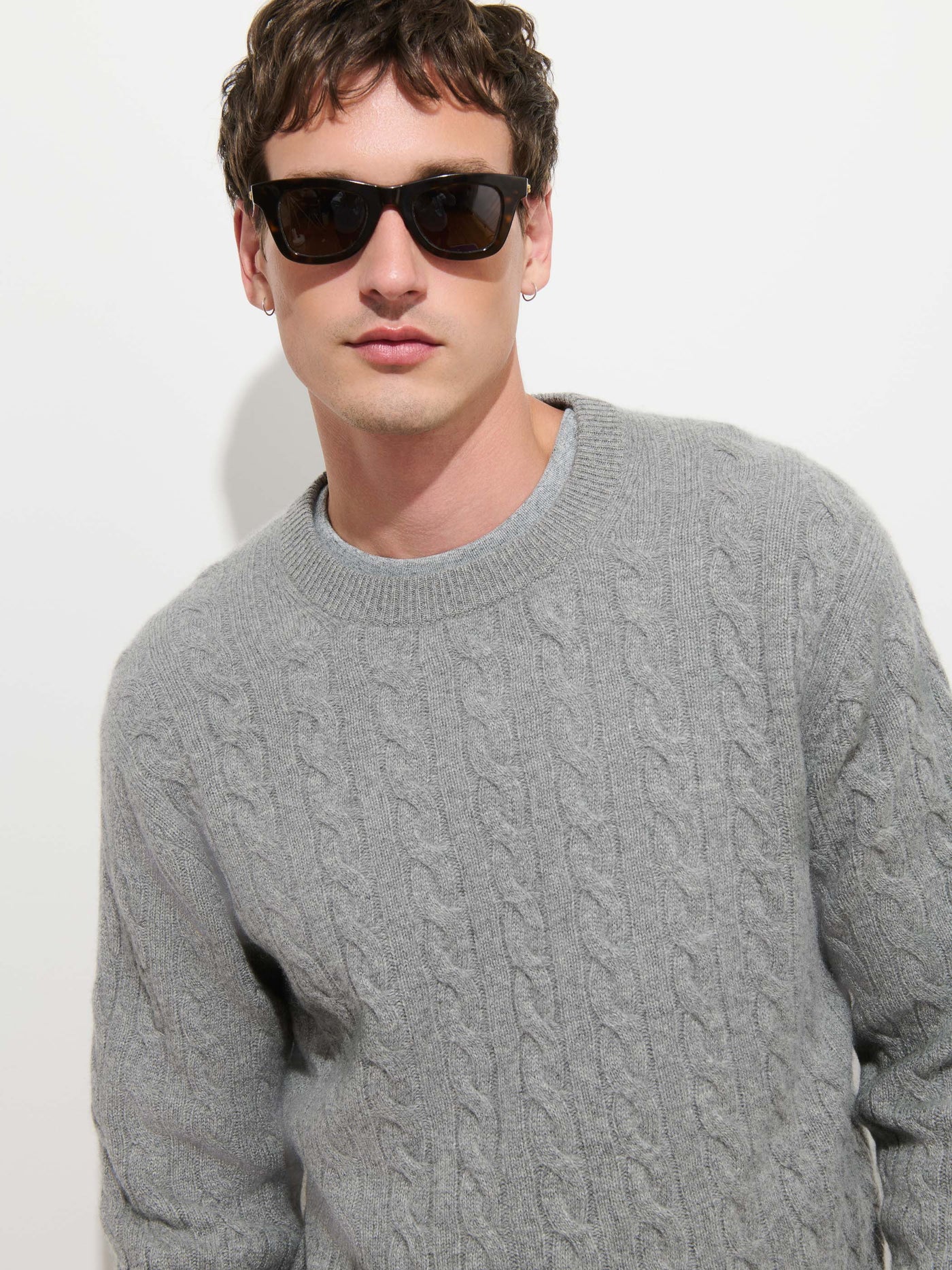 Kingston Cable Sweater in Washed Cashmere
