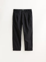 Standard Pleated Pant In Chino In Black