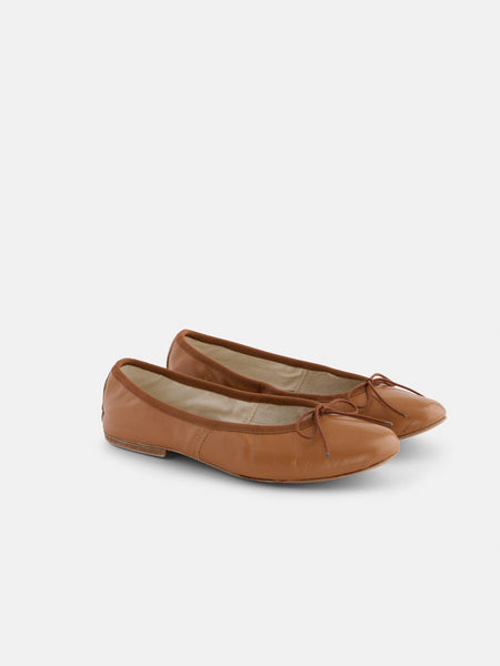 靴 Porselli Ballet Flats Tan PORSELLI-FLAT-1-TAN-