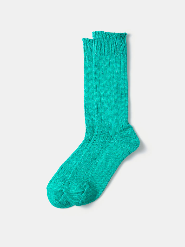 RoToTo Linen Cotton Ribbed Crew Socks