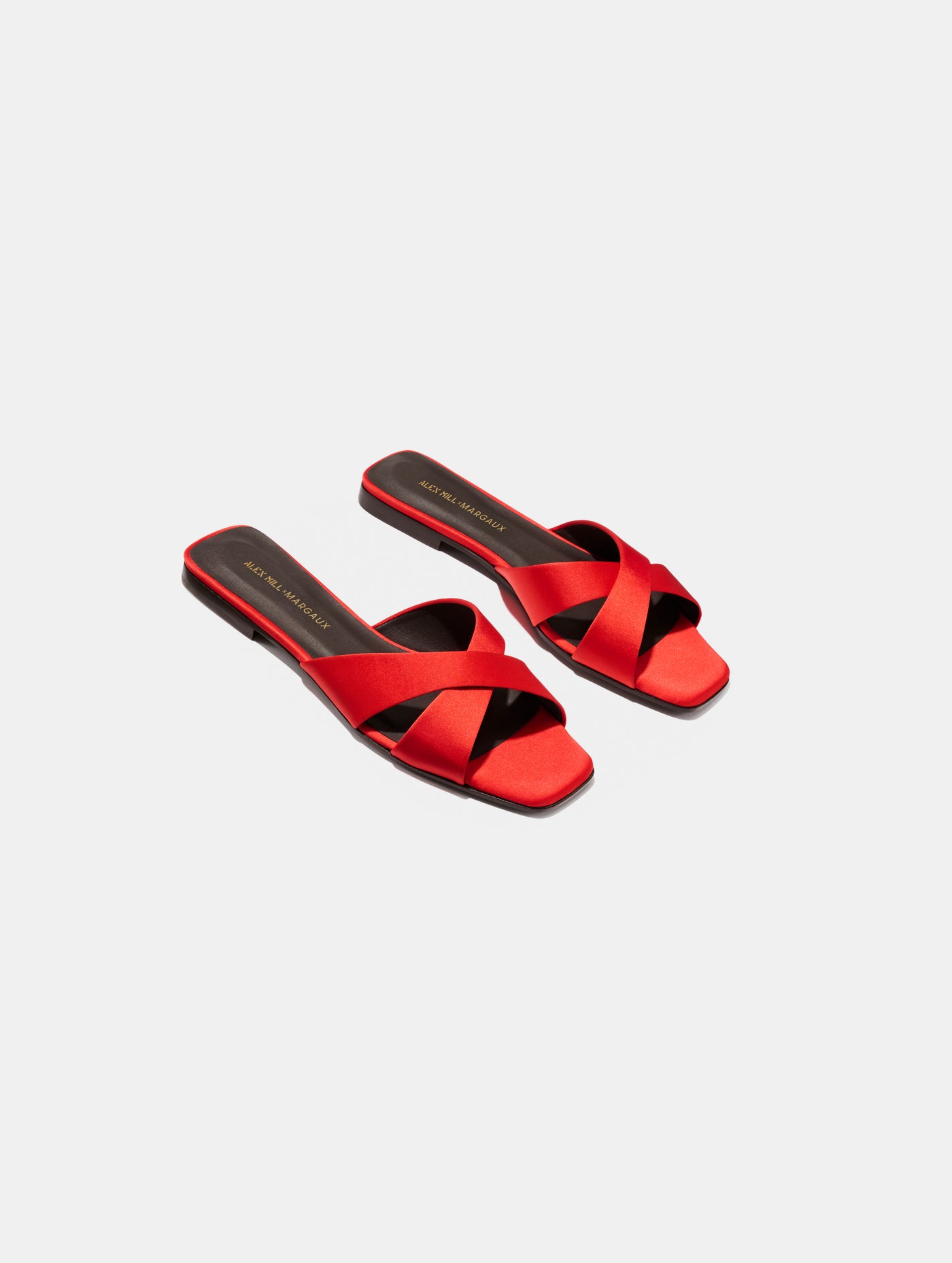 Alex Mill x Margaux: The Selene Flat Sandal - Poppy Satin