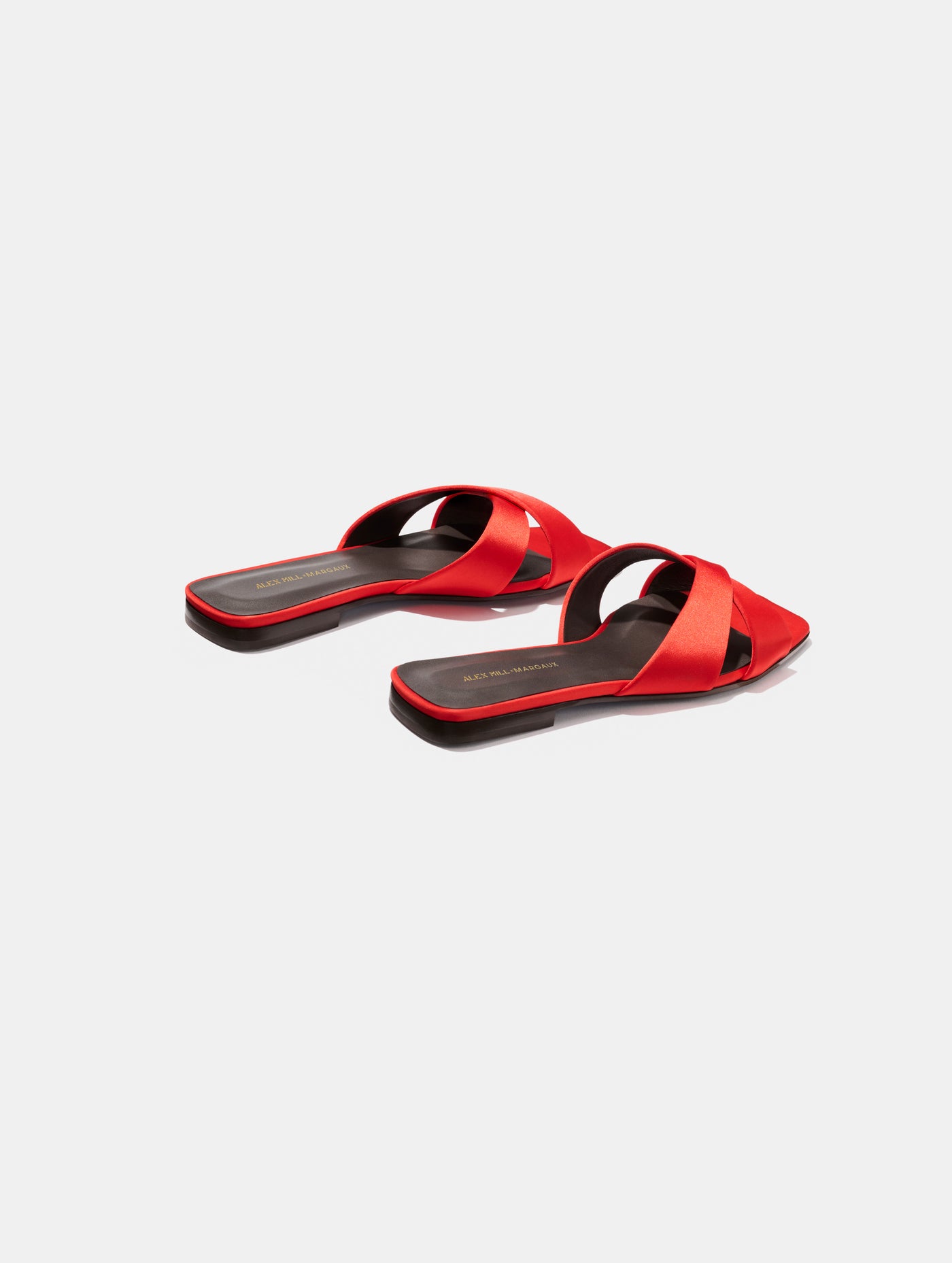 Alex Mill x Margaux: The Selene Flat Sandal - Poppy Satin