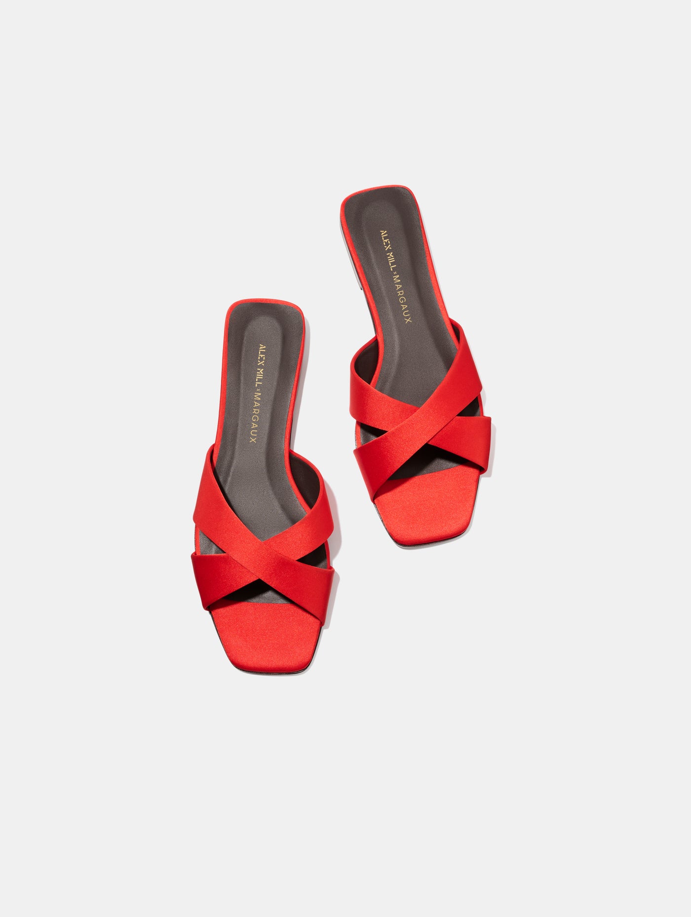 Alex Mill x Margaux: The Selene Flat Sandal - Poppy Satin