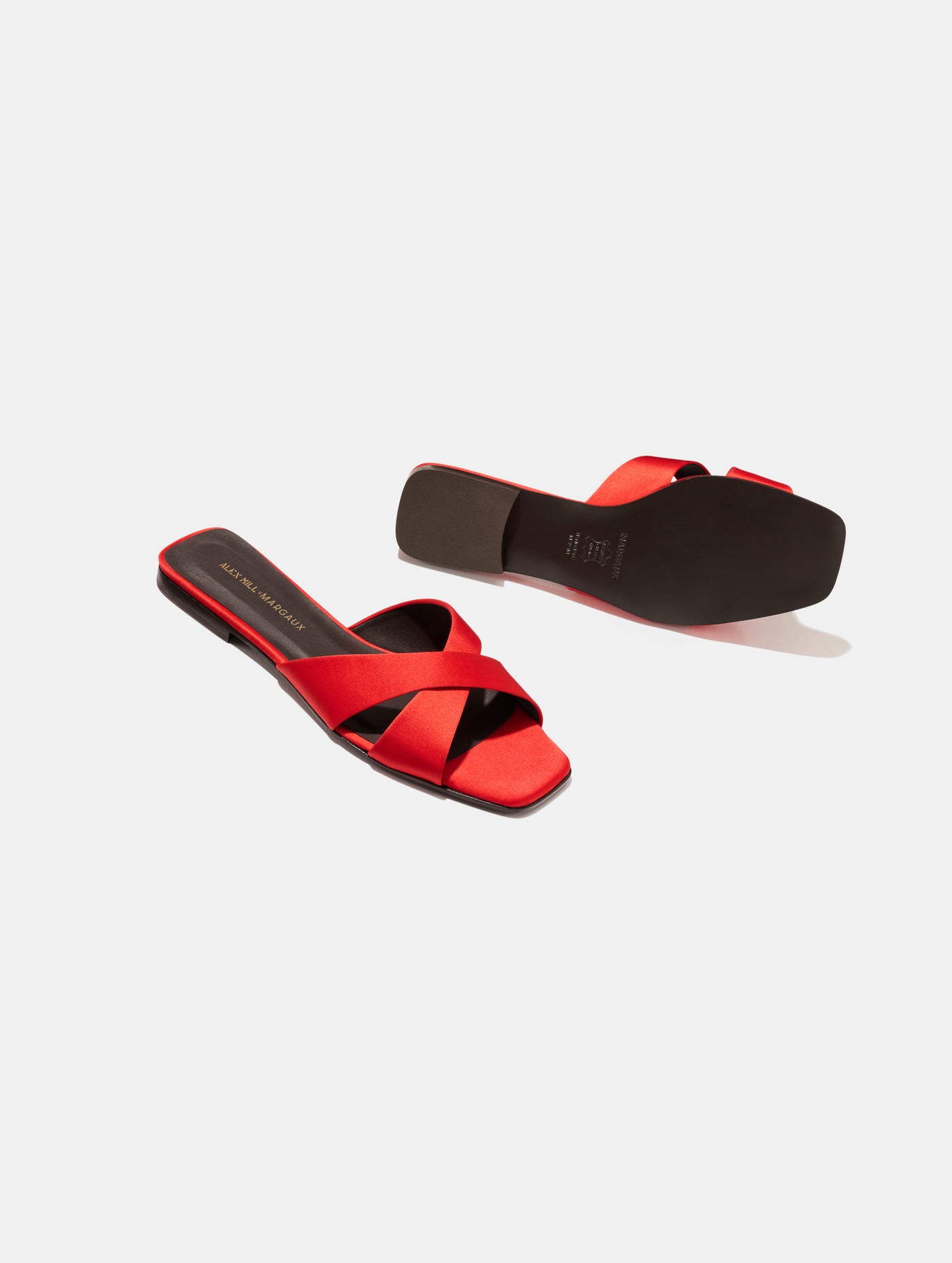 Alex Mill x Margaux: The Selene Flat Sandal - Poppy Satin