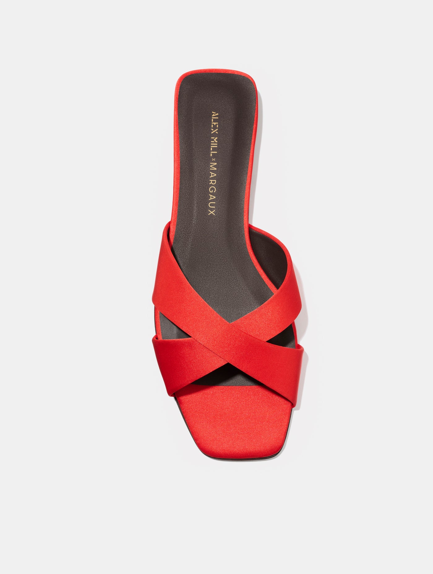 Alex Mill x Margaux: The Selene Flat Sandal - Poppy Satin