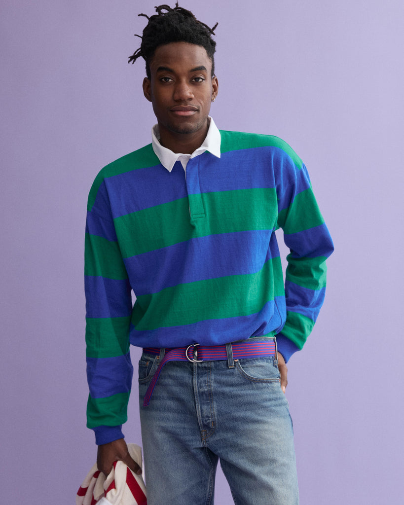 J.Press x Alex Mill Rugby Striped Shirt In Cotton from Alex Mill - $195