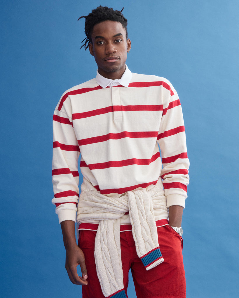 J.Press x Alex Mill Rugby Striped Shirt In Cotton from Alex Mill - $195