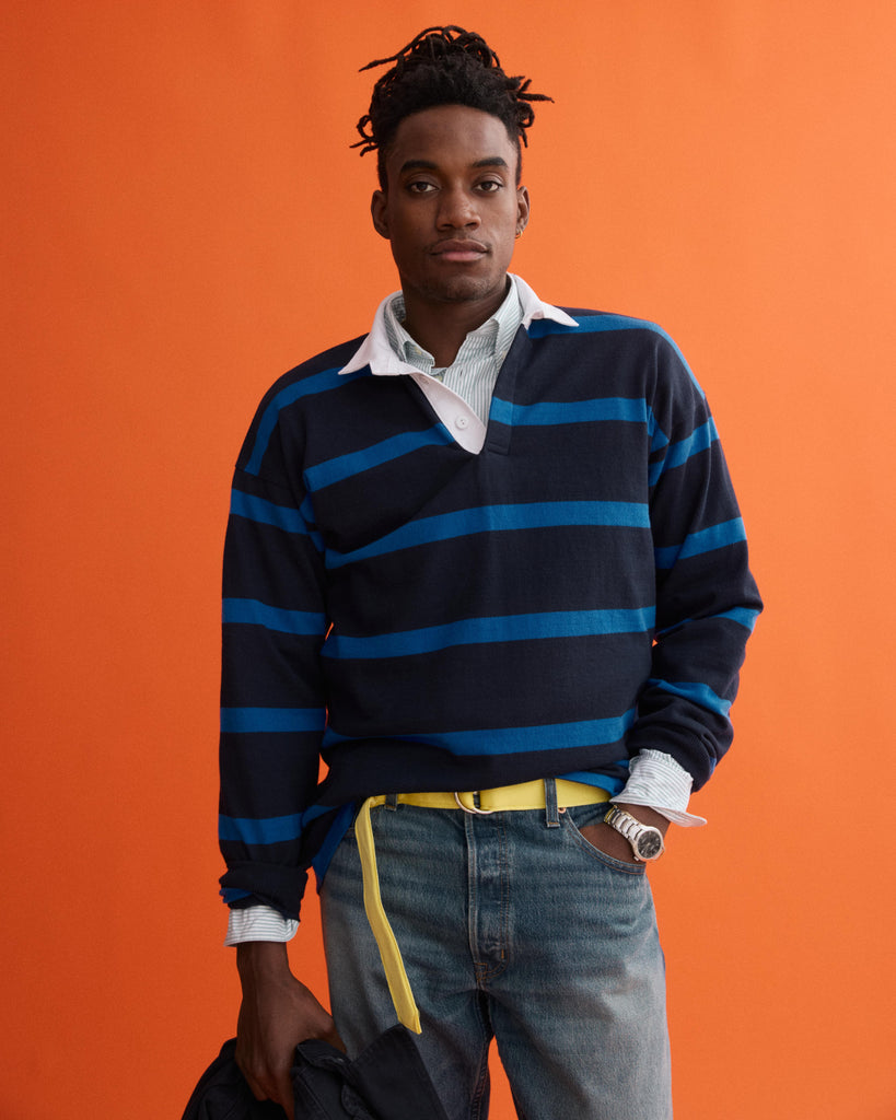 J.Press x Alex Mill Rugby Striped Shirt In Cotton from Alex Mill - $195
