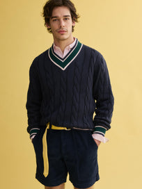 J.Press x Alex Mill Cricket Cable Sweater In Cotton