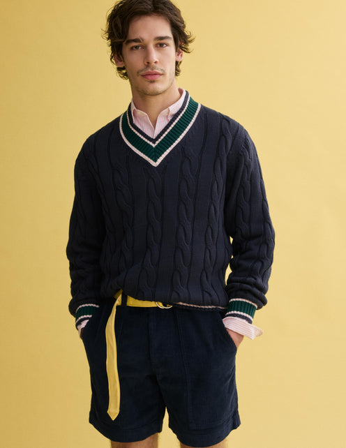 J.Press x Alex Mill Cricket Cable Sweater In Cotton