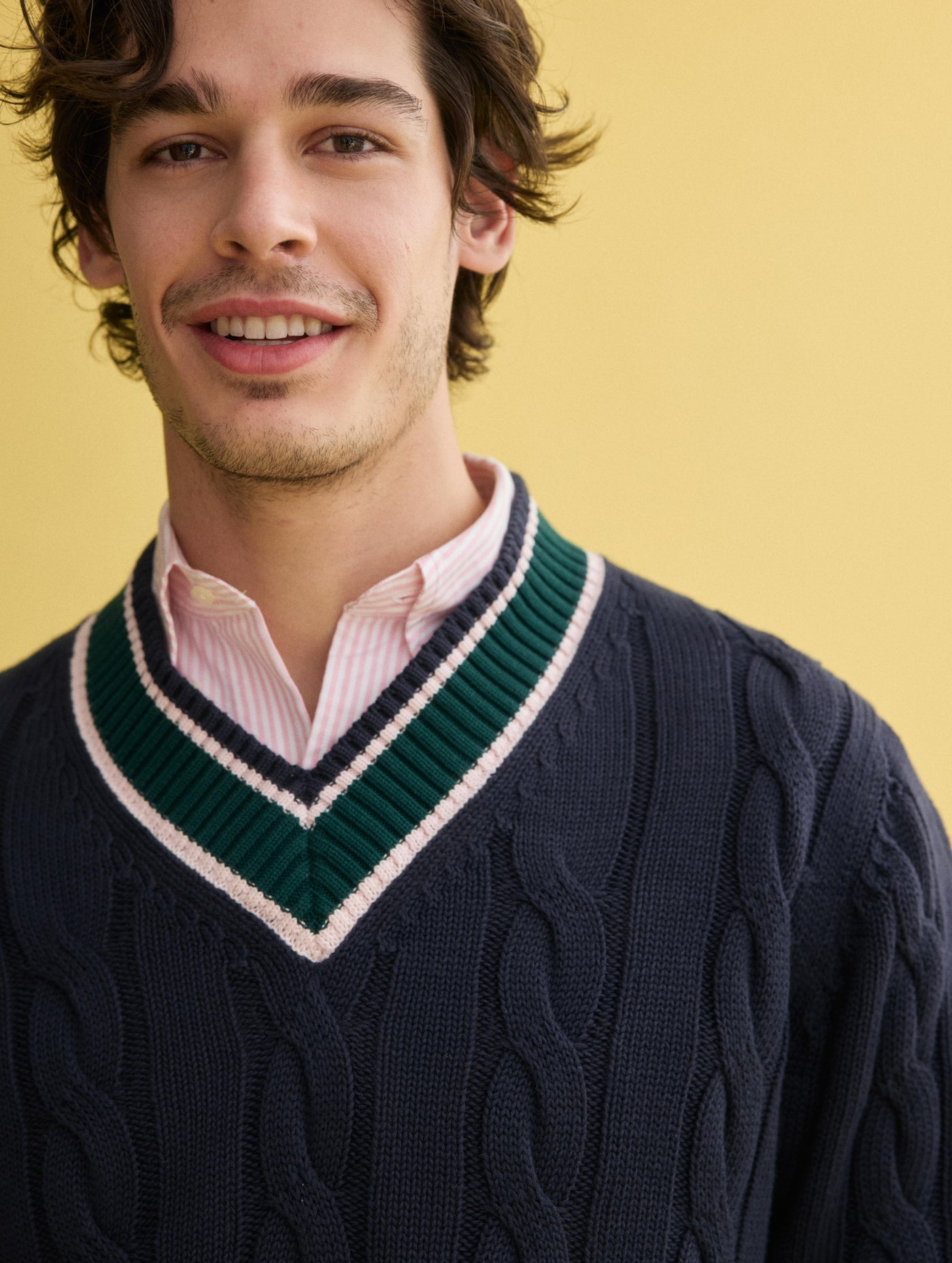 J.Press x Alex Mill Cricket Cable Sweater In Cotton