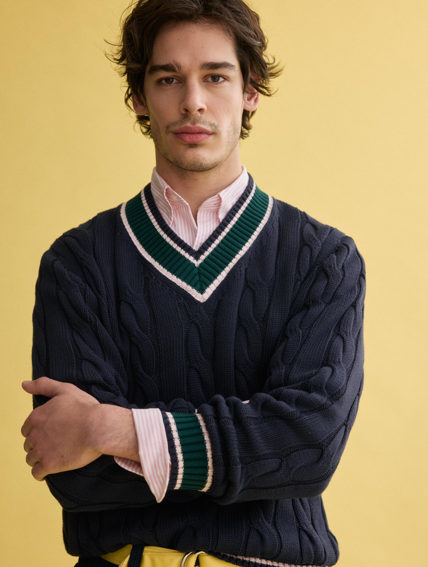 J.Press x Alex Mill Cricket Cable Sweater In Cotton