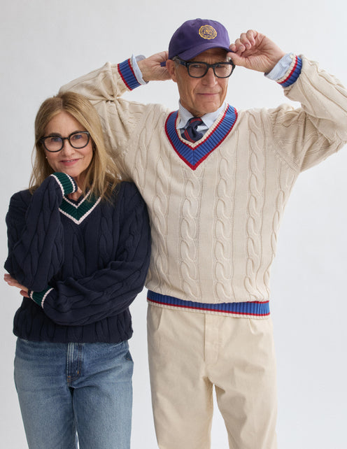 J.Press x Alex Mill Cricket Cable Sweater In Cotton