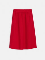 Maddie Skirt In Linen In Crimson