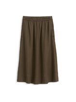 Maddie Skirt In Linen In Deep Moss