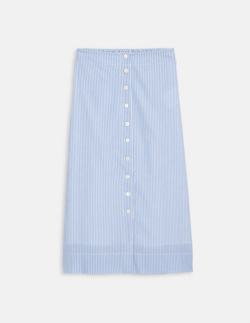 Button Front Skirt In Seersucker