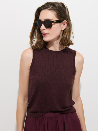 Odette Sweater Tank In Cotton Cashmere