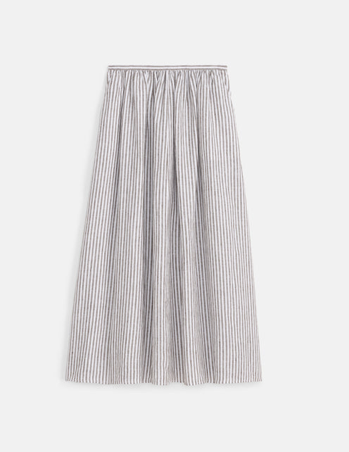 Sarah Striped Skirt In Linen