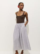Sarah Striped Skirt In Linen