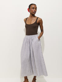 Sarah Striped Skirt In Linen