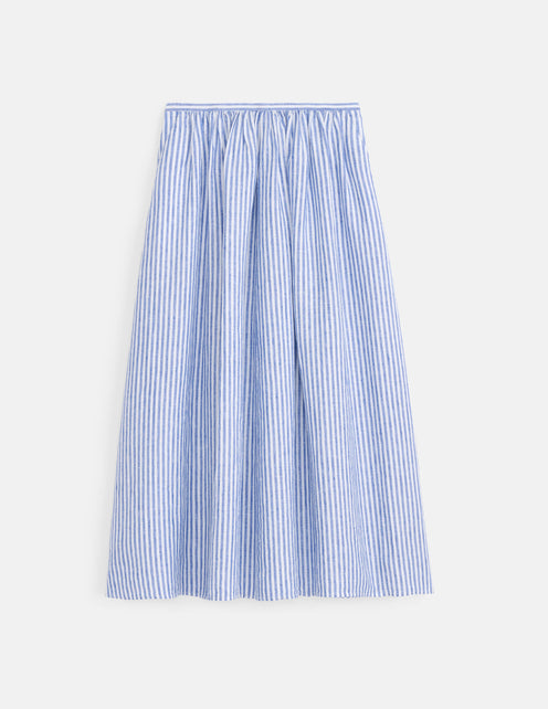 Sarah Striped Skirt In Linen