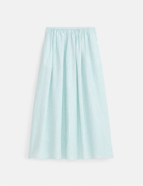 Sarah Striped Skirt In Linen