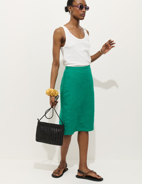Maya Pencil Skirt In Linen