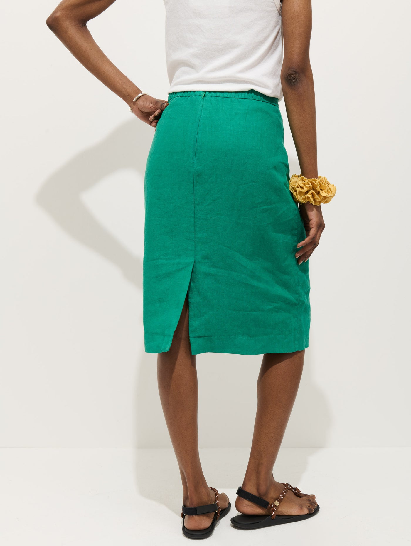 Maya Pencil Skirt In Linen