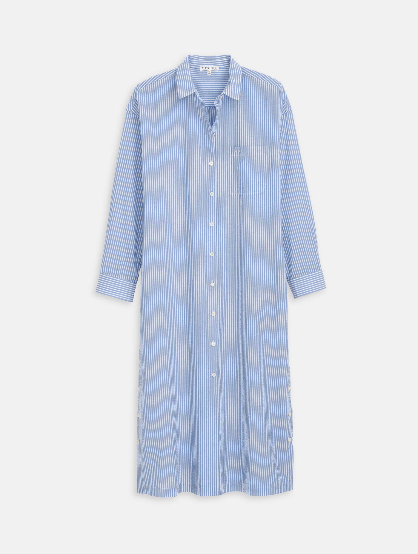 Kerry Shirtdress In Seersucker Blue/White / XL Kerry Shirtdress In Seersucker Blue/White / XL