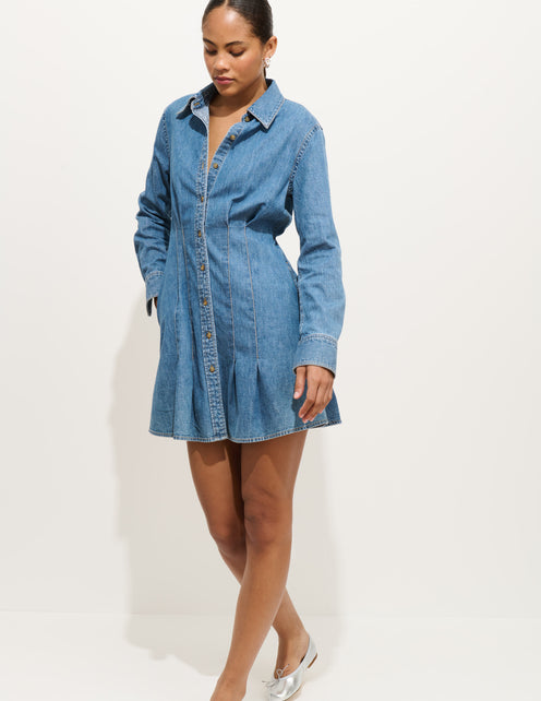 Camille Shirtdress In Denim
