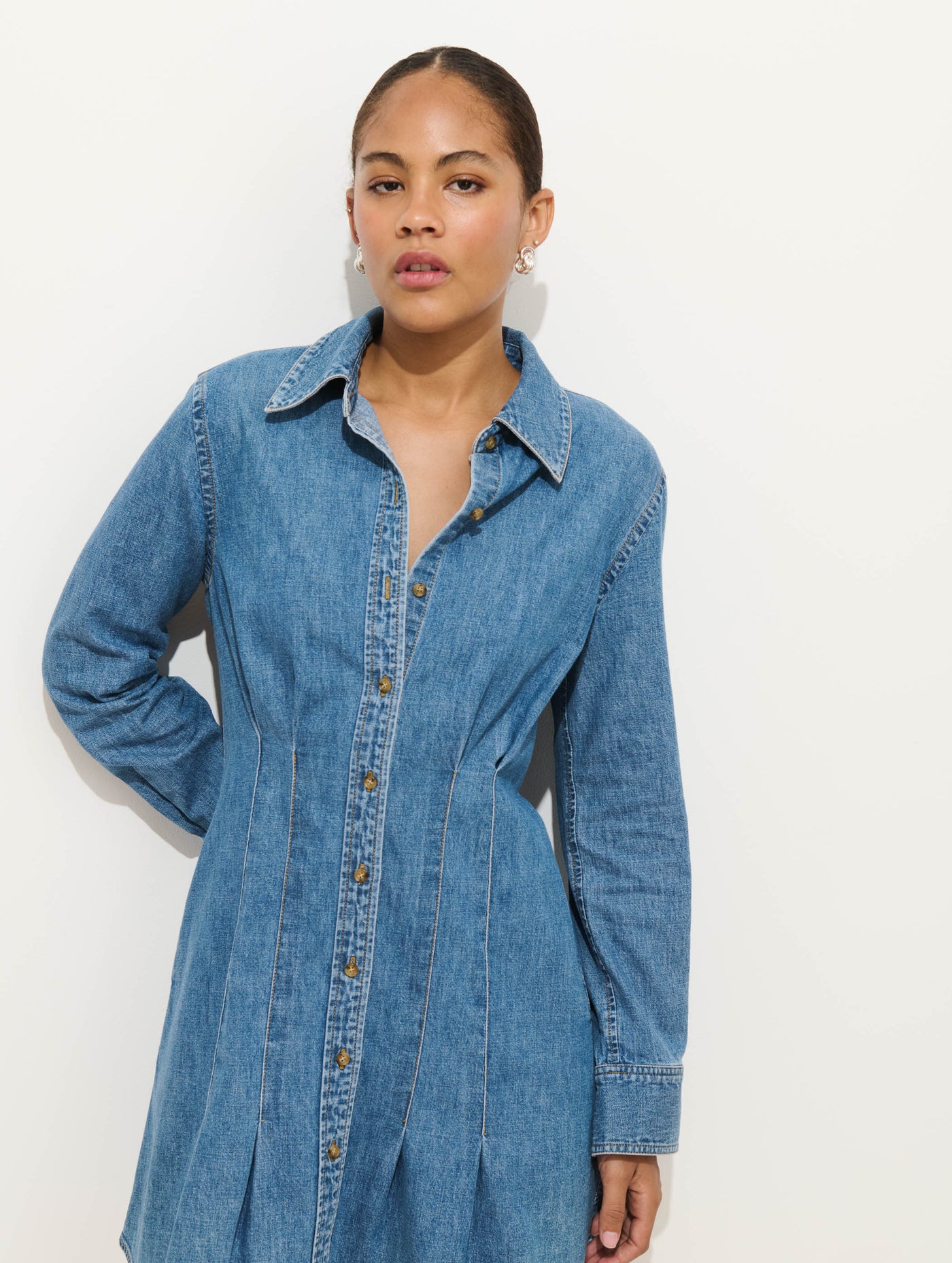 Camille Shirtdress In Denim