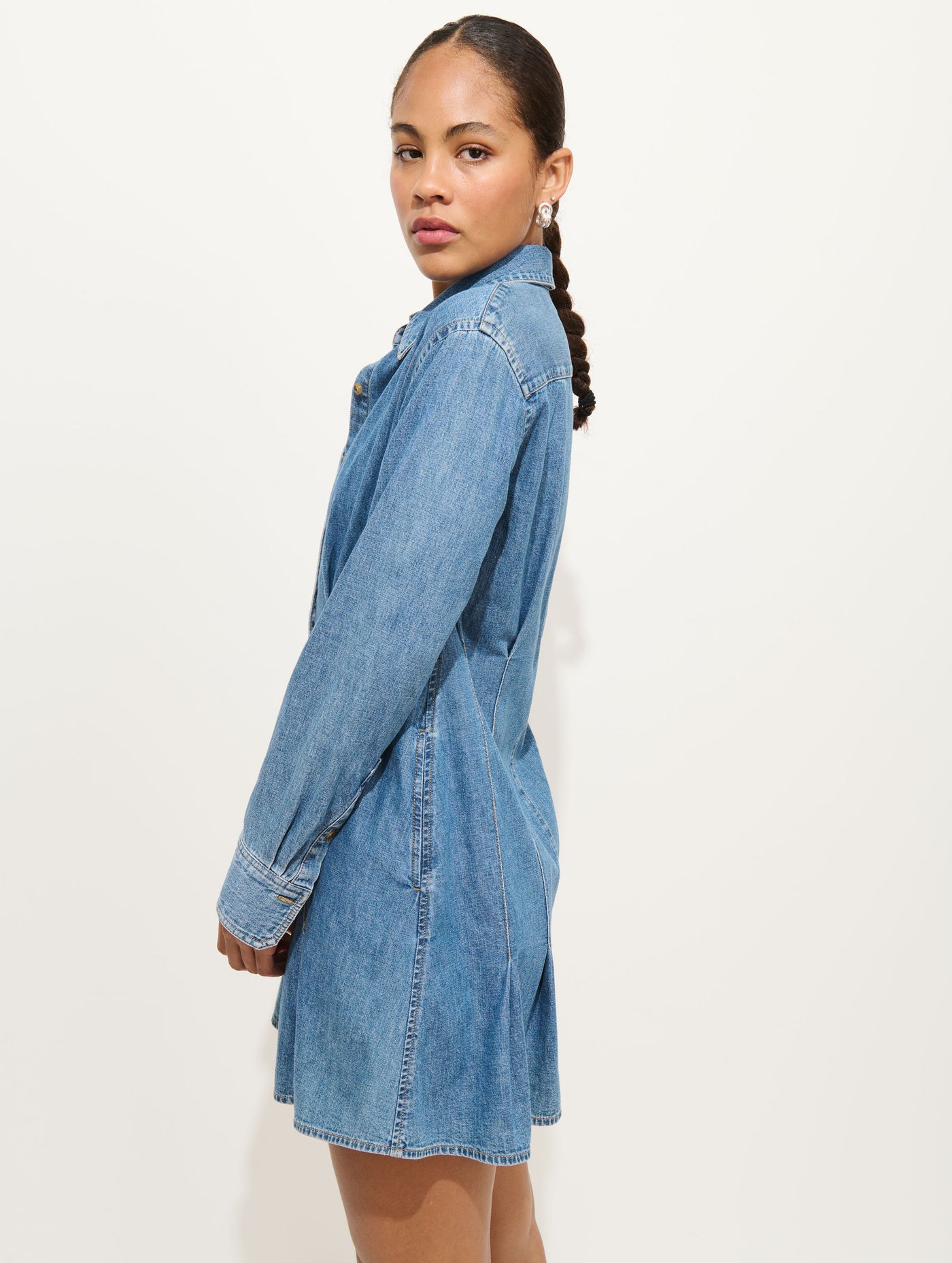 Camille Shirtdress In Denim