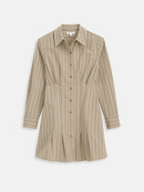 Camille Striped Shirtdress In Cotton Poplin