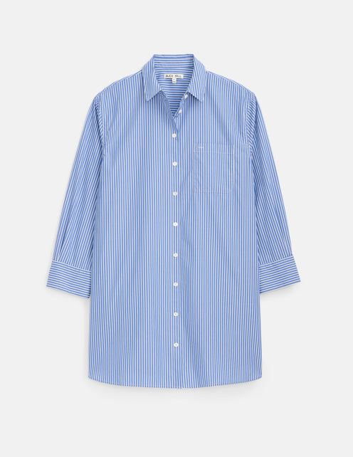 Florence Striped Shirt Dress In Poplin
