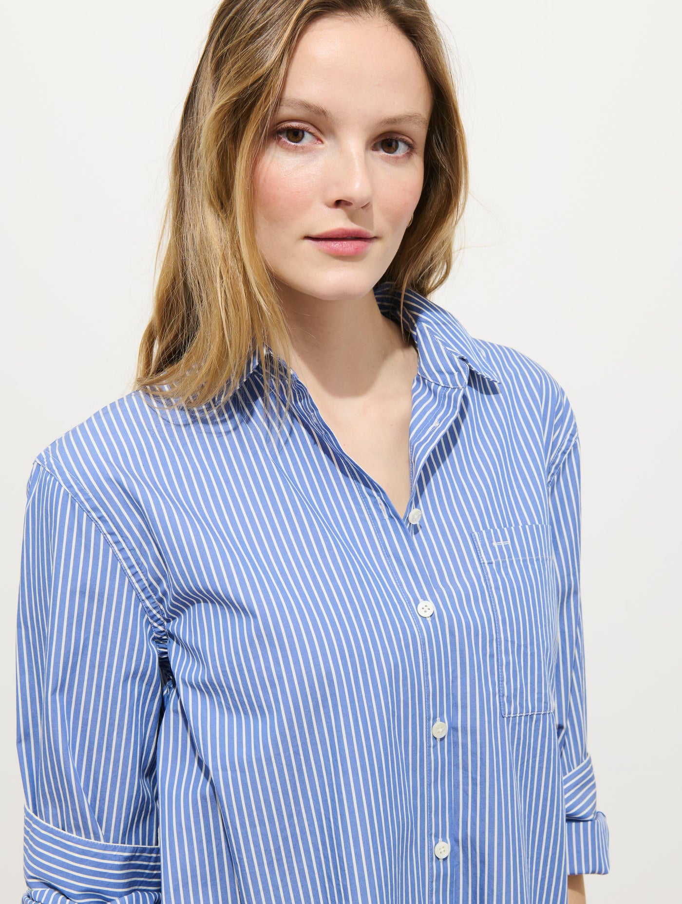 Florence Striped Shirt Dress In Poplin