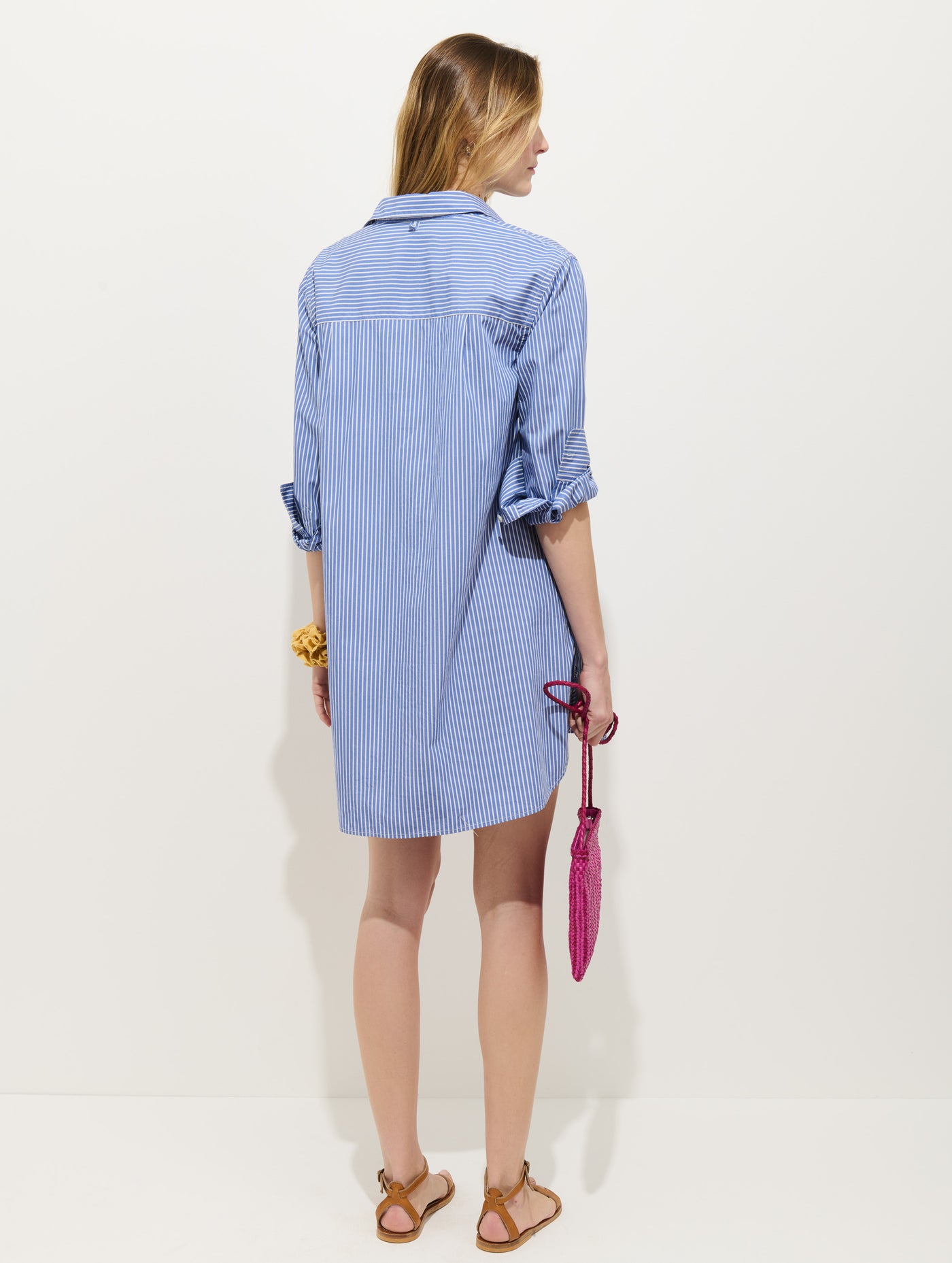 Florence Striped Shirt Dress In Poplin