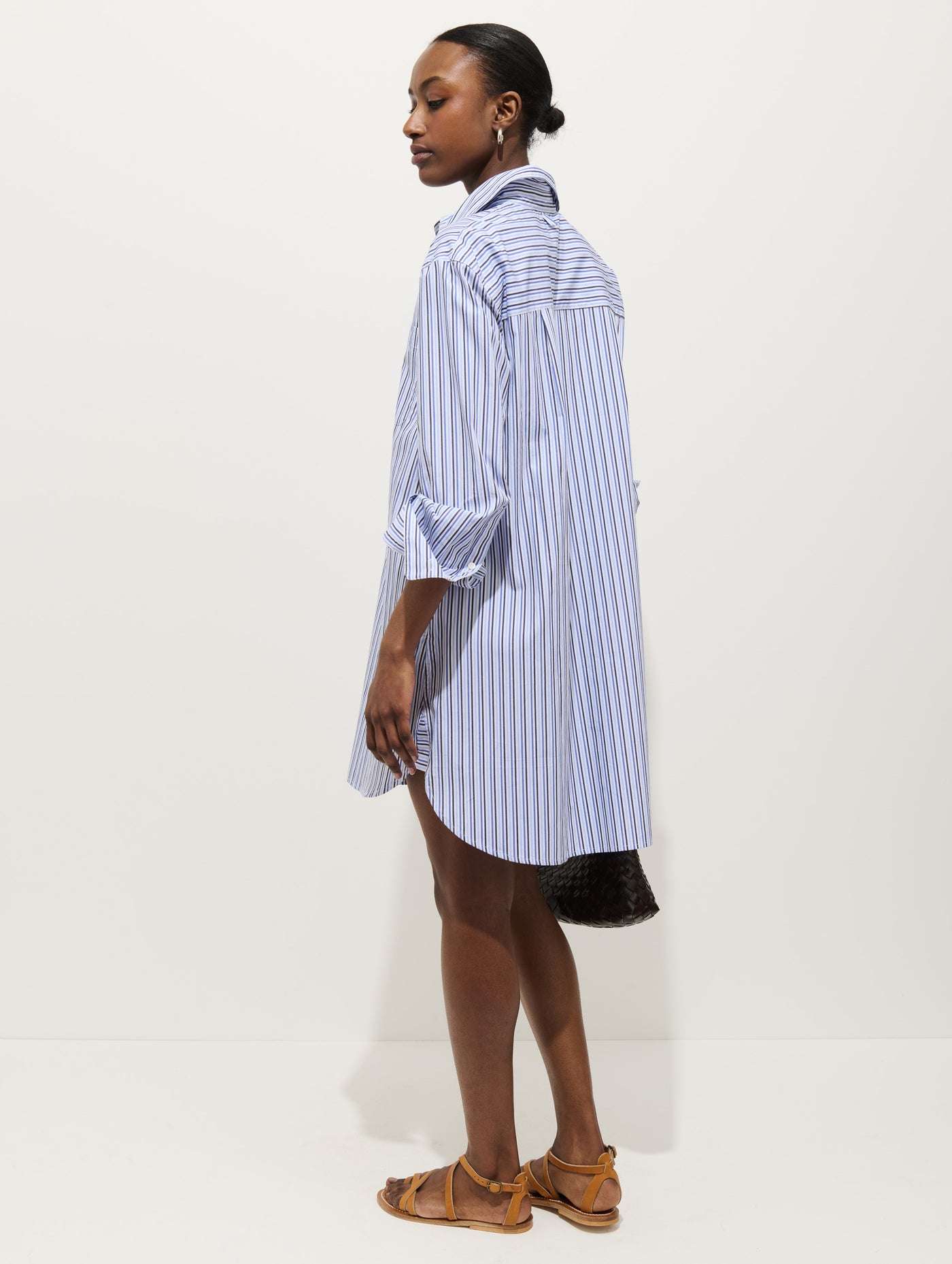 Florence Striped Shirt Dress In Poplin