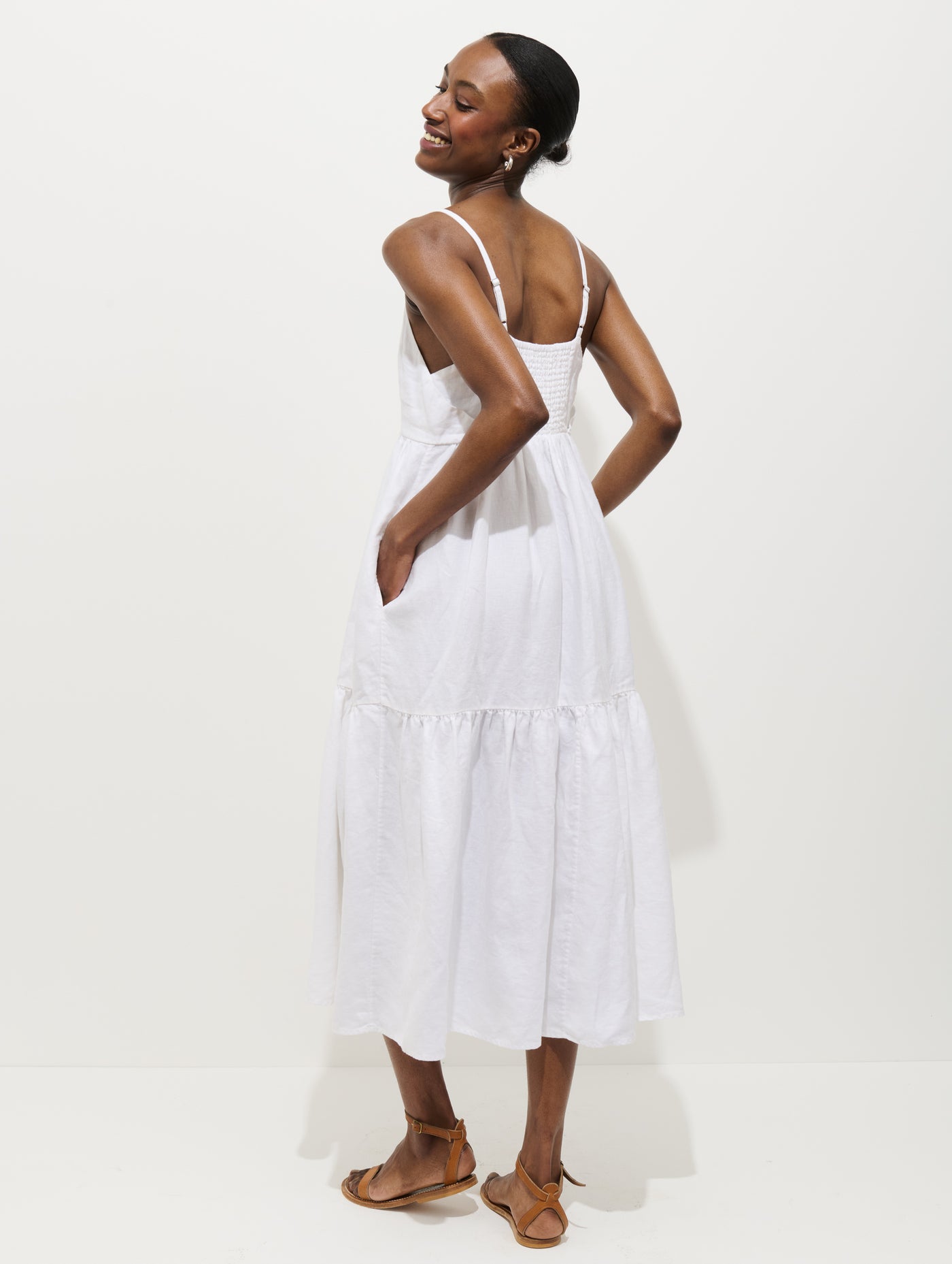 clara midi dress Clara Dress In Linen – Alex Mill