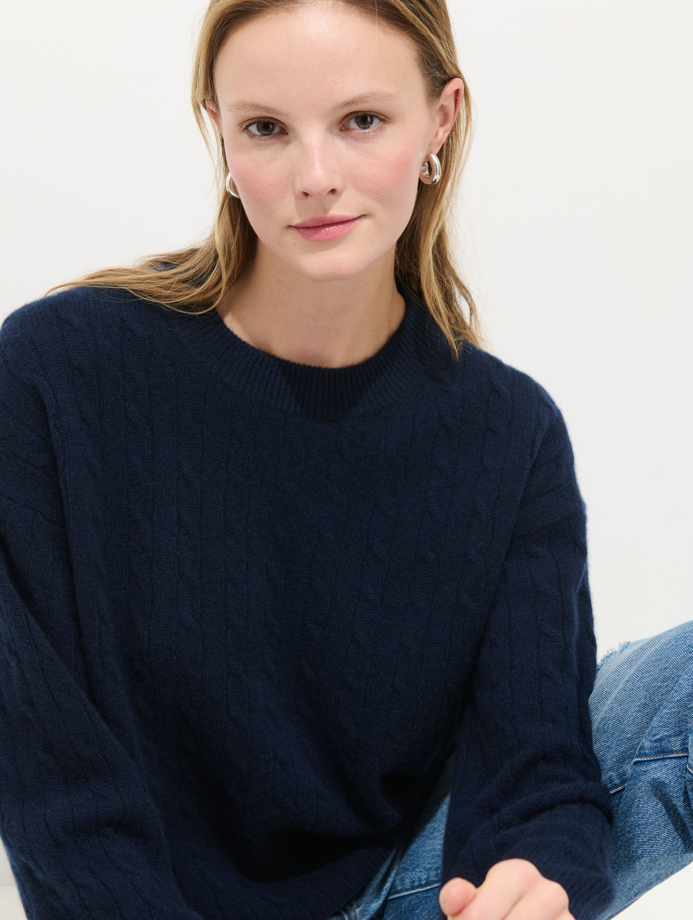 Charlie Cable Sweater In Cashmere