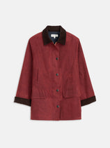 Chiltern Street Jacket In Waxed Cotton In Red