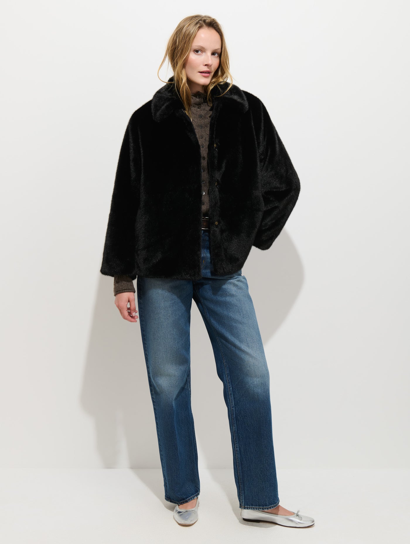 Duane St Jacket In Faux Fur