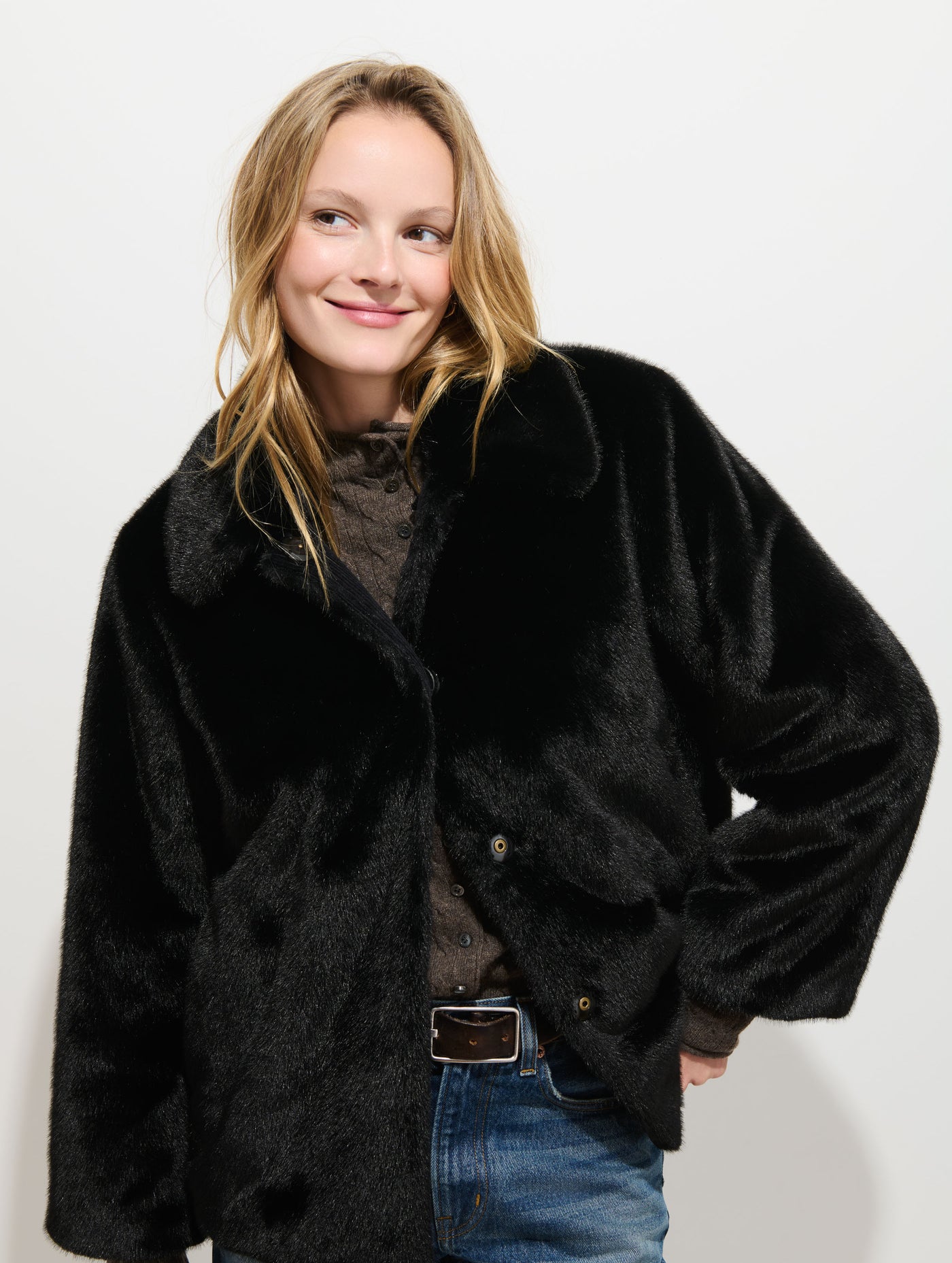 Duane St Jacket In Faux Fur