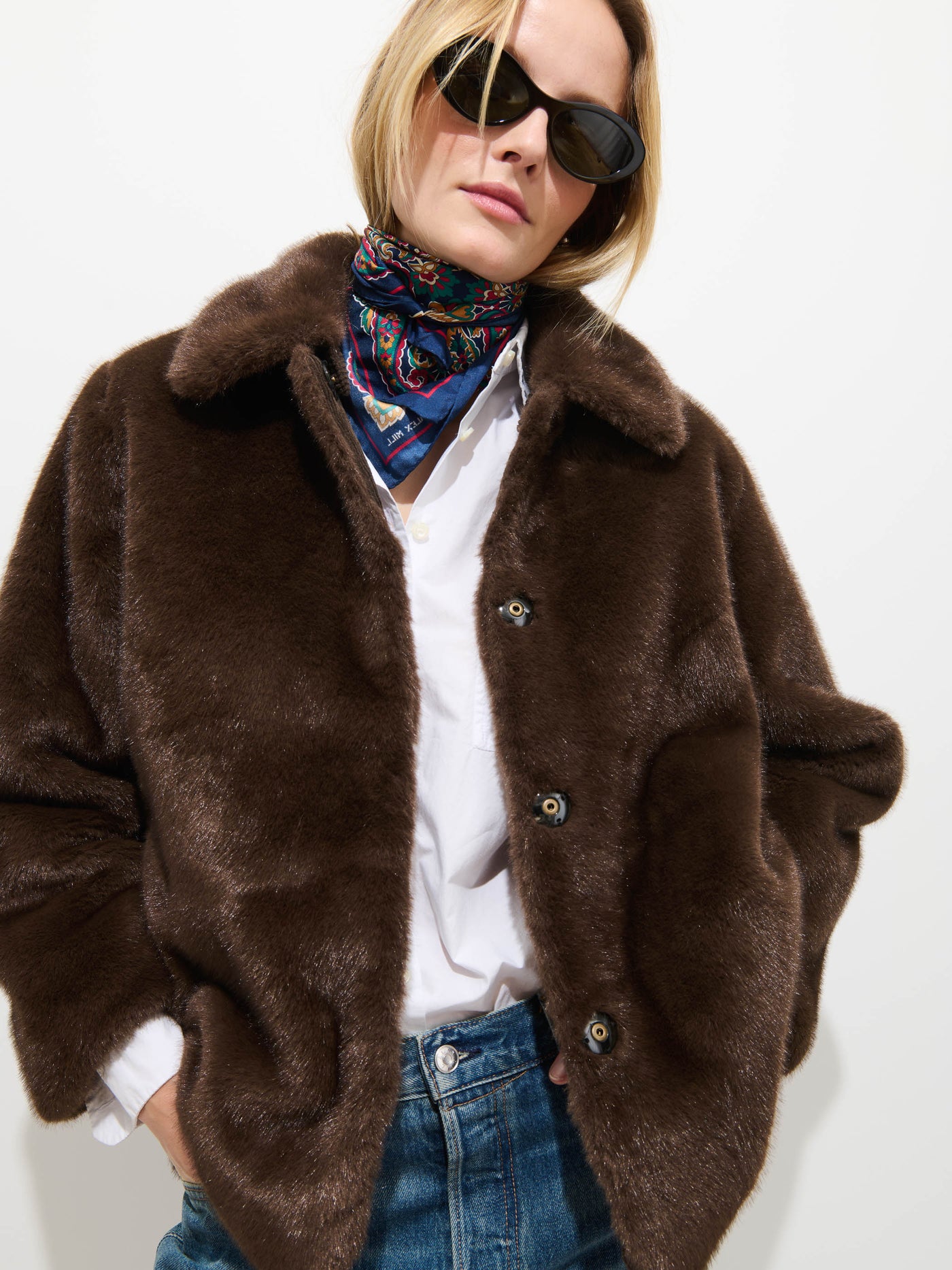Duane St Jacket In Faux Fur