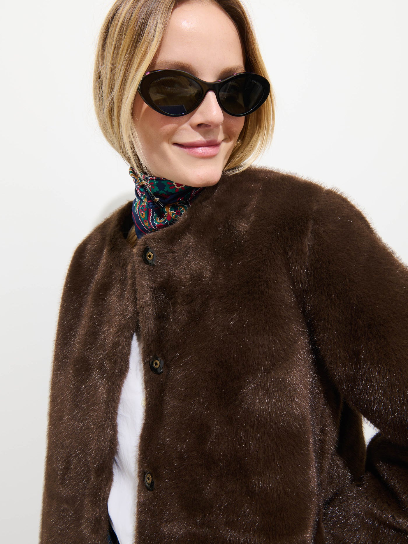 Duane St Jacket In Faux Fur