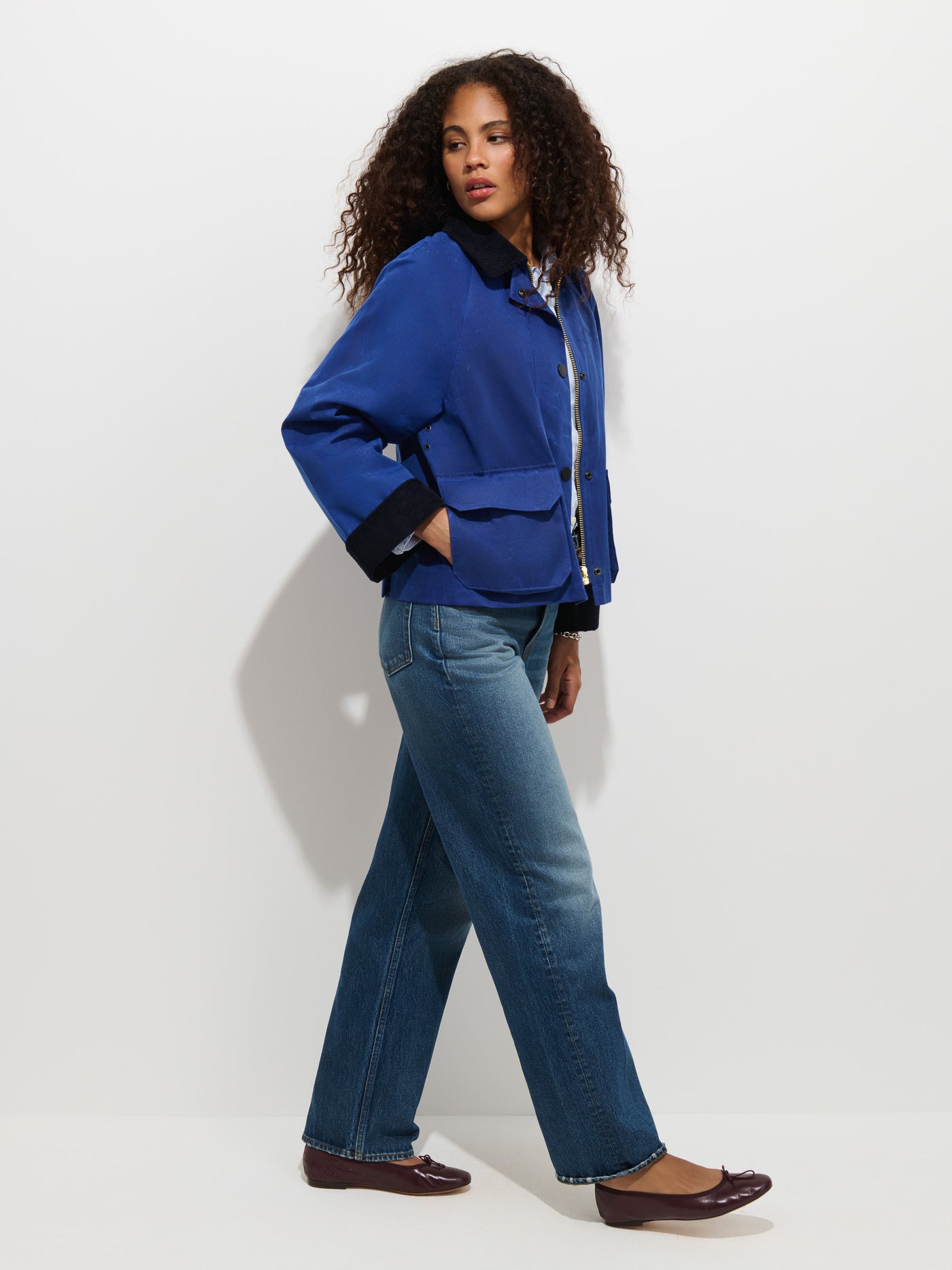 Chiltern Cropped Jacket In Waxed Canvas