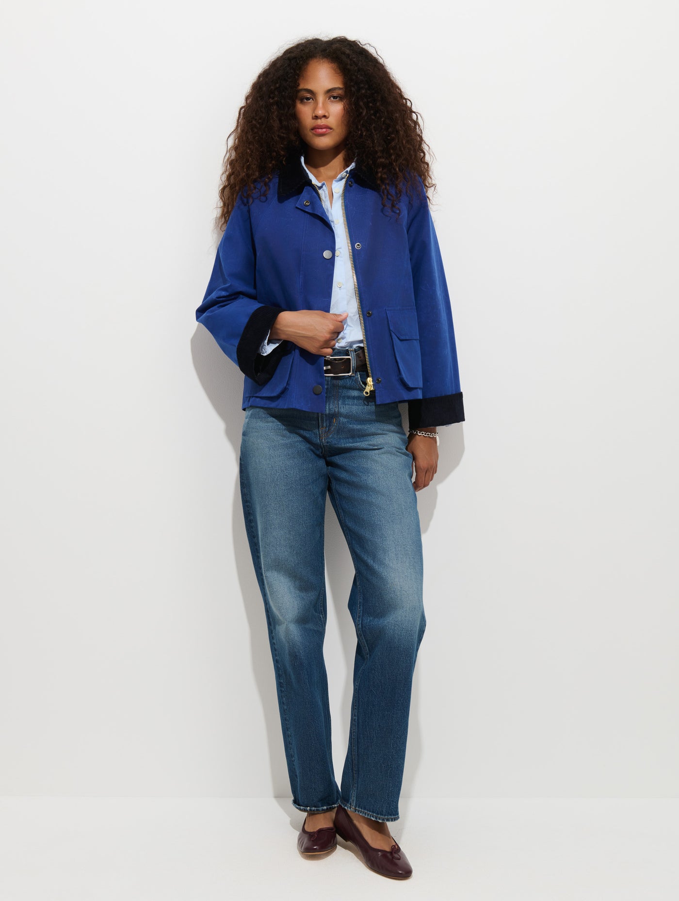 Chiltern Cropped Jacket In Waxed Canvas